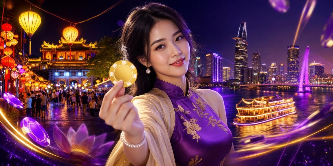 Người dùng tại chợ đêm Sài Gòn tra cứu thông tin hỗ trợ trên điện thoại