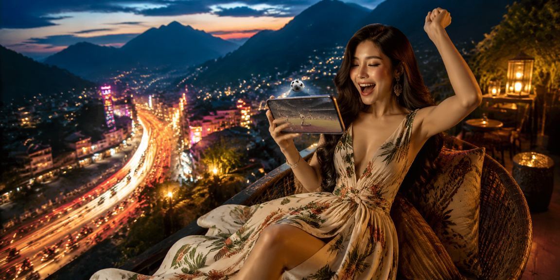 Ánh đèn neon lung linh tại Sapa về đêm, bối cảnh người dùng truy cập game trực tuyến